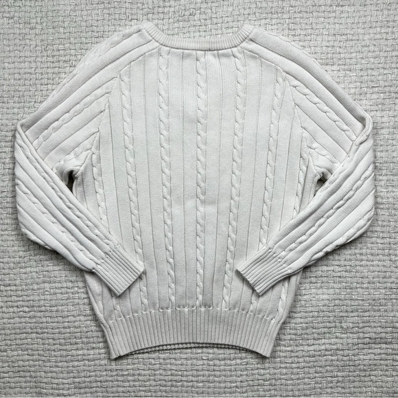 Brandy Melville Ida Cotton Cable Knit V Neck Sweater - Picture 5 of 6